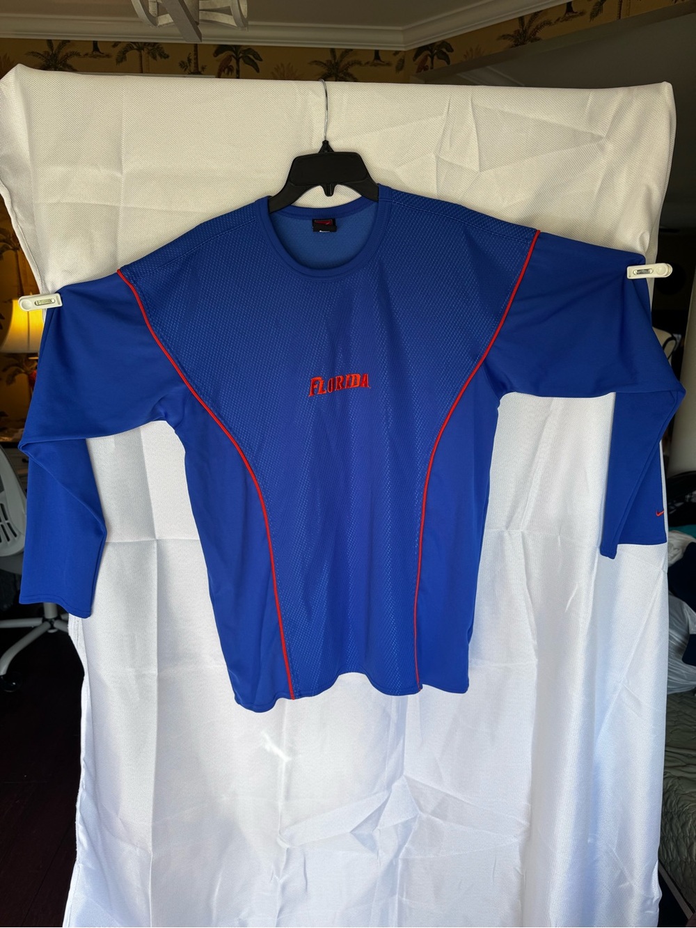 Vintage 90s Florida Gators Embroidered Jersey Mesh Tech Long Sleeve Tee